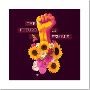 The Future is Female Power Fist Floral Posters and Art